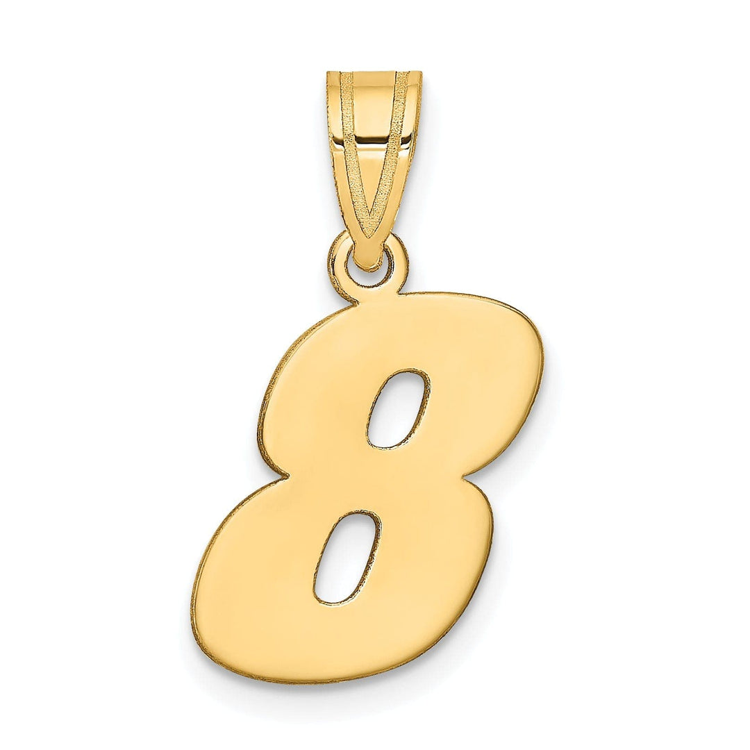 Lovely Rita's Pendants & Charms 14k Yellow Gold Polished Finish Block Script Design Number 8 Charm Pendant