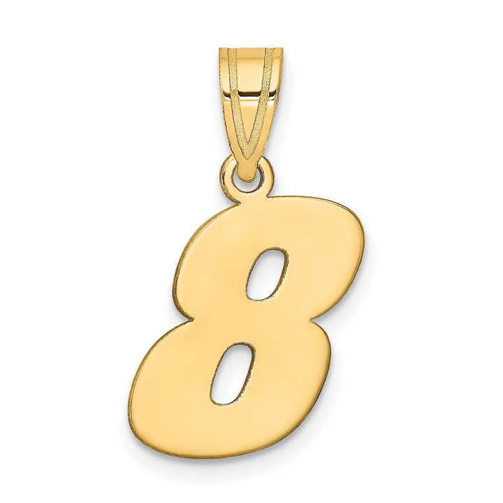 Lovely Rita's Pendants & Charms 14k Yellow Gold Polished Finish Block Script Design Number 8 Charm Pendant