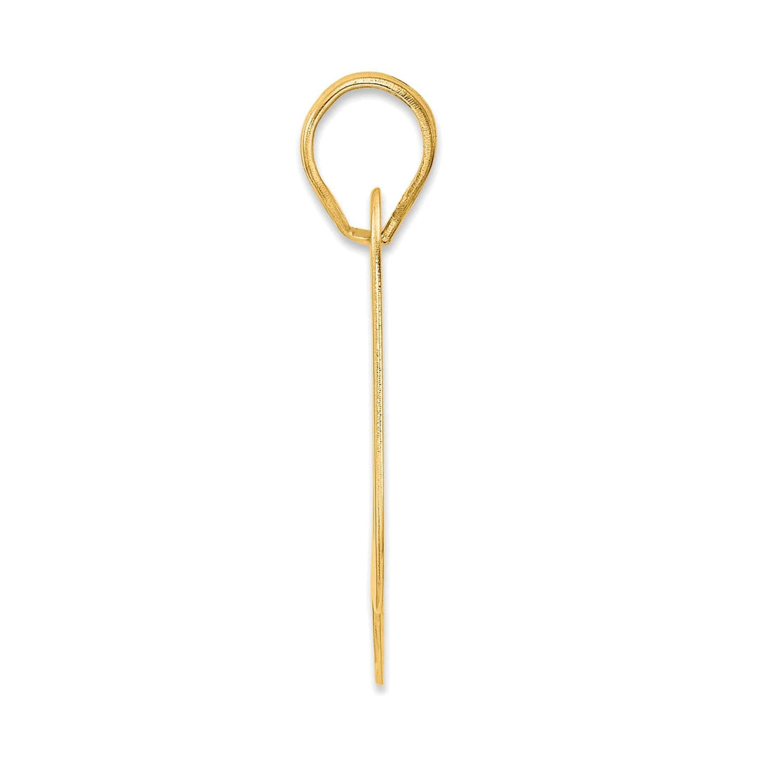 Lovely Rita's Pendants & Charms 14k Yellow Gold Polished Finish Block Script Design Number 80 Charm Pendant