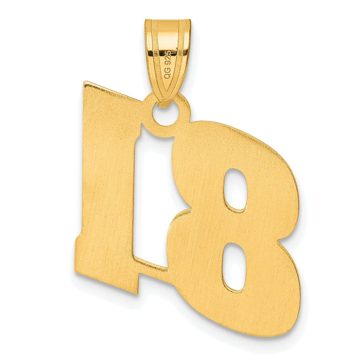 Lovely Rita's Pendants & Charms 14k Yellow Gold Polished Finish Block Script Design Number 81 Charm Pendant