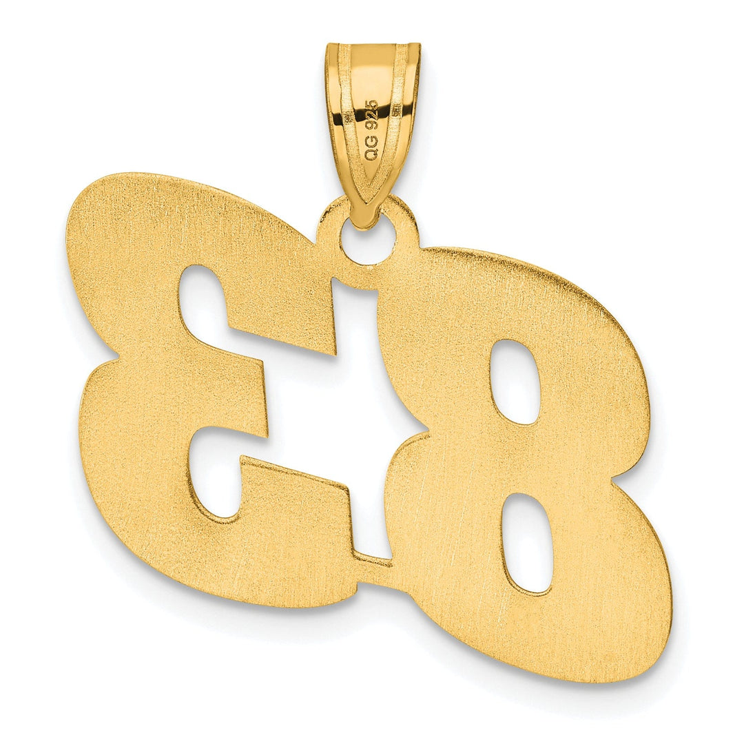 Lovely Rita's Pendants & Charms 14k Yellow Gold Polished Finish Block Script Design Number 83 Charm Pendant