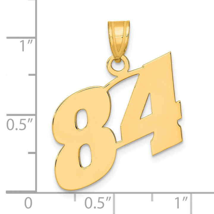 Lovely Rita's Pendants & Charms 14k Yellow Gold Polished Finish Block Script Design Number 84 Charm Pendant
