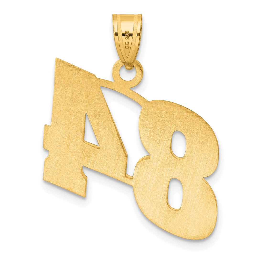 Lovely Rita's Pendants & Charms 14k Yellow Gold Polished Finish Block Script Design Number 84 Charm Pendant