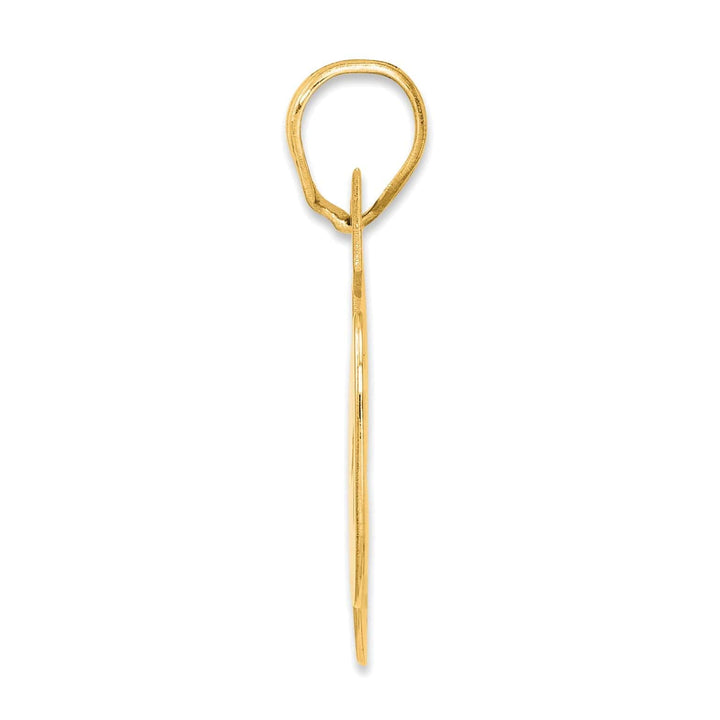 Lovely Rita's Pendants & Charms 14k Yellow Gold Polished Finish Block Script Design Number 85 Charm Pendant