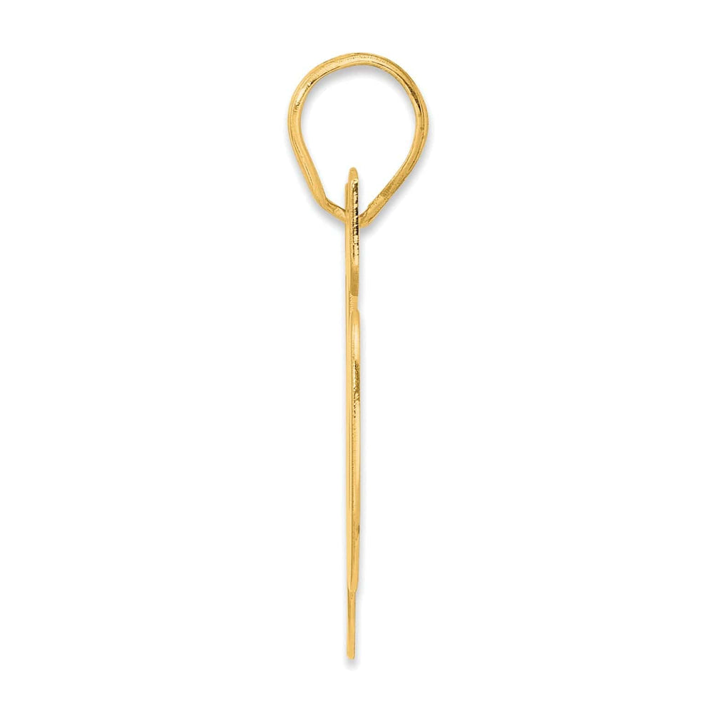 Lovely Rita's Pendants & Charms 14k Yellow Gold Polished Finish Block Script Design Number 86 Charm Pendant