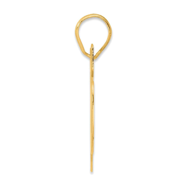 Lovely Rita's Pendants & Charms 14k Yellow Gold Polished Finish Block Script Design Number 86 Charm Pendant