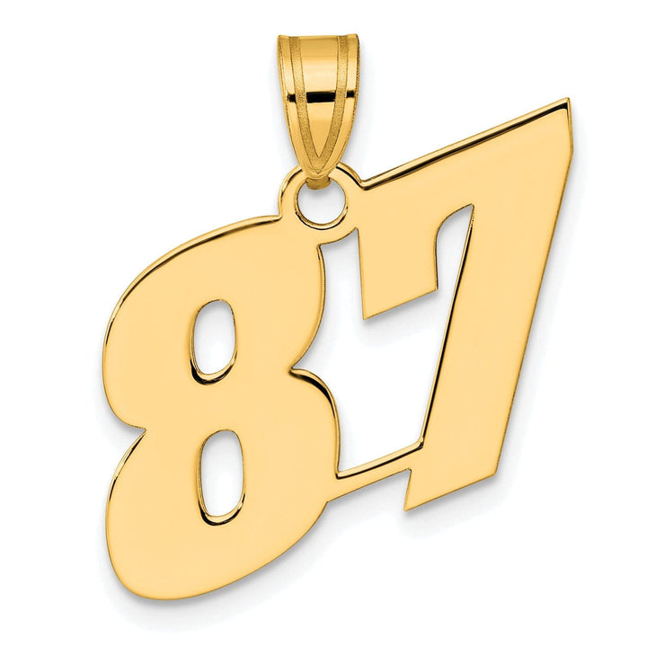 Lovely Rita's Pendants & Charms 14k Yellow Gold Polished Finish Block Script Design Number 87 Charm Pendant