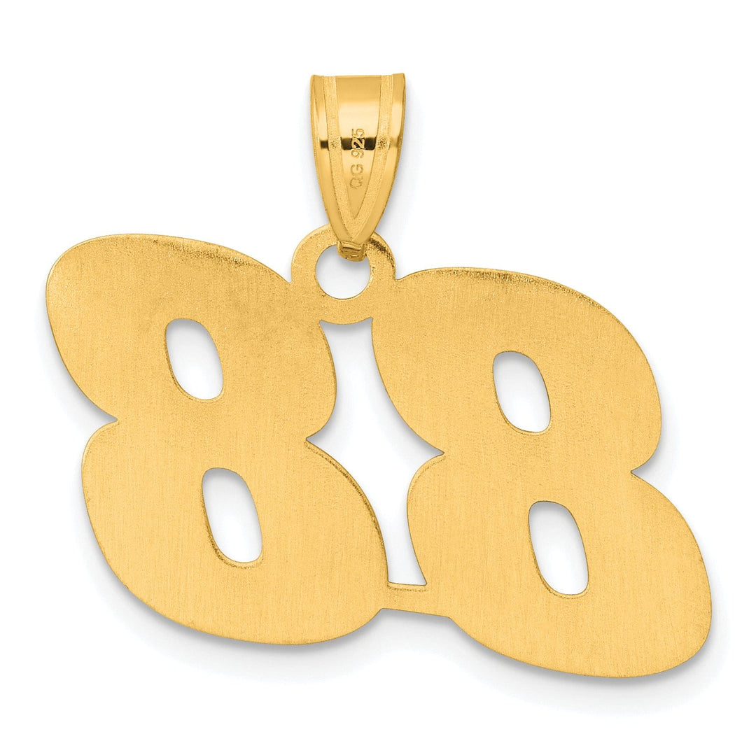 Lovely Rita's Pendants & Charms 14k Yellow Gold Polished Finish Block Script Design Number 88 Charm Pendant