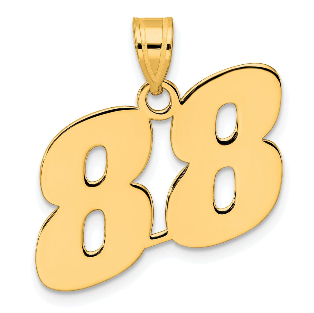 Lovely Rita's Pendants & Charms 14k Yellow Gold Polished Finish Block Script Design Number 88 Charm Pendant