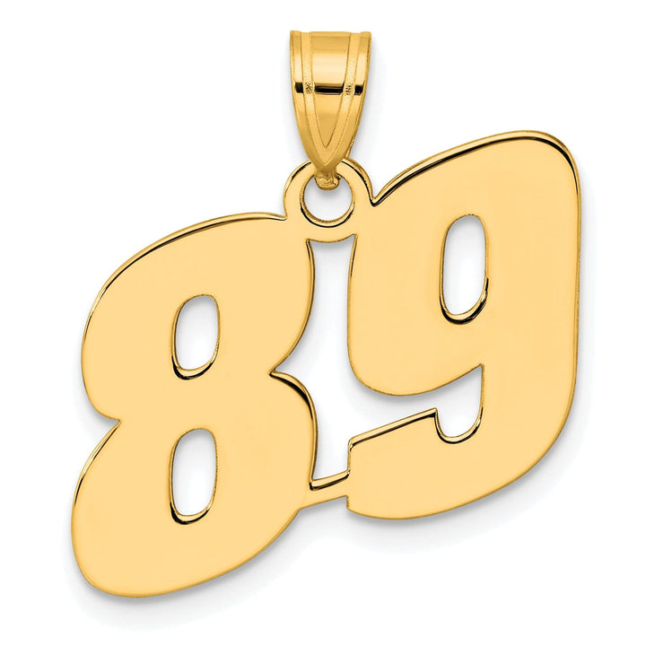 Lovely Rita's Pendants & Charms 14k Yellow Gold Polished Finish Block Script Design Number 89 Charm Pendant