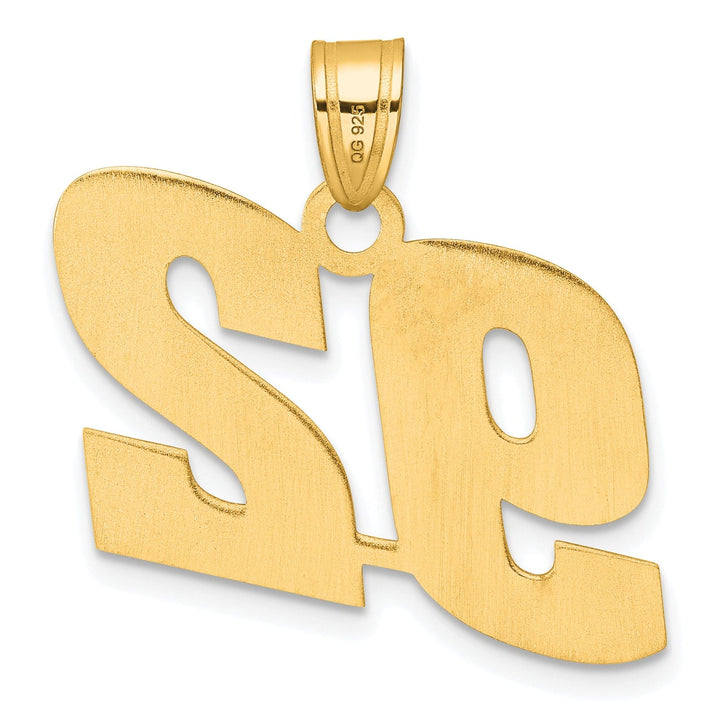 Lovely Rita's Pendants & Charms 14k Yellow Gold Polished Finish Block Script Design Number 92 Charm Pendant