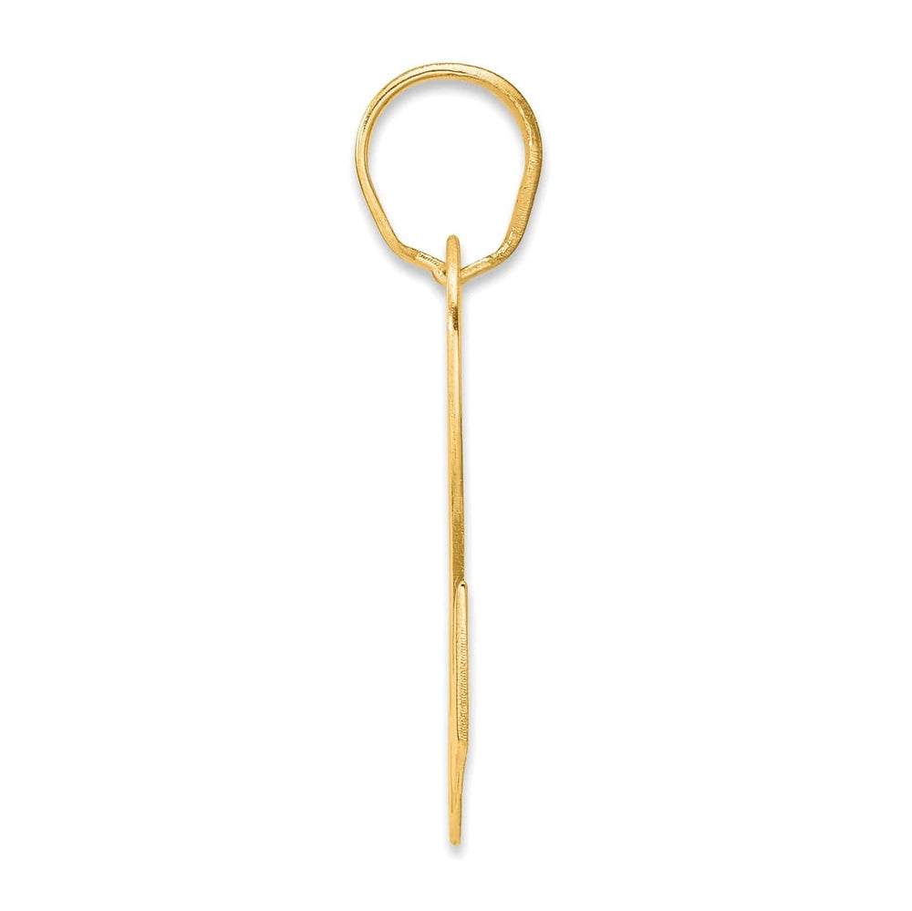 Lovely Rita's Pendants & Charms 14k Yellow Gold Polished Finish Block Script Design Number 92 Charm Pendant