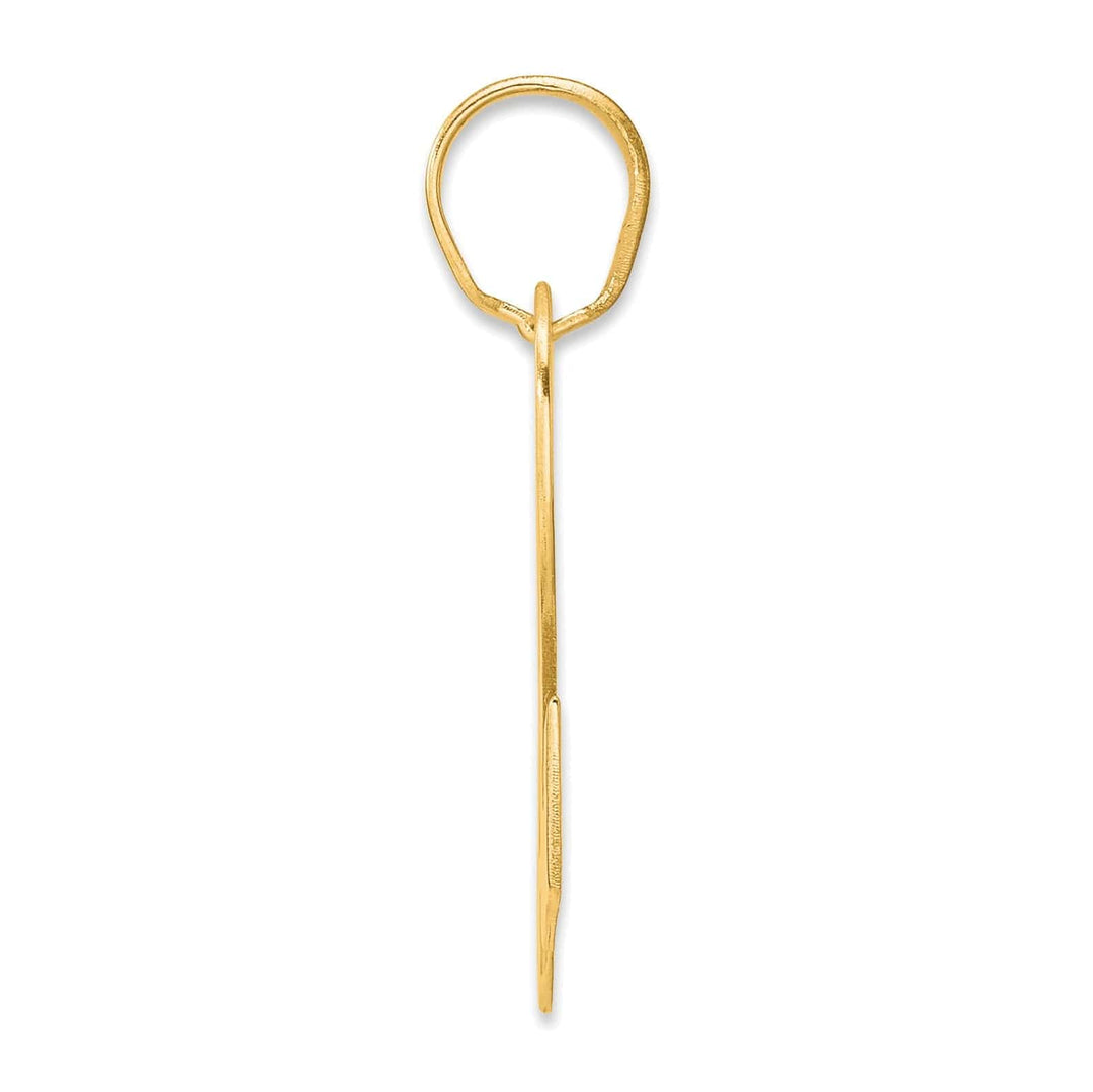 Lovely Rita's Pendants & Charms 14k Yellow Gold Polished Finish Block Script Design Number 92 Charm Pendant