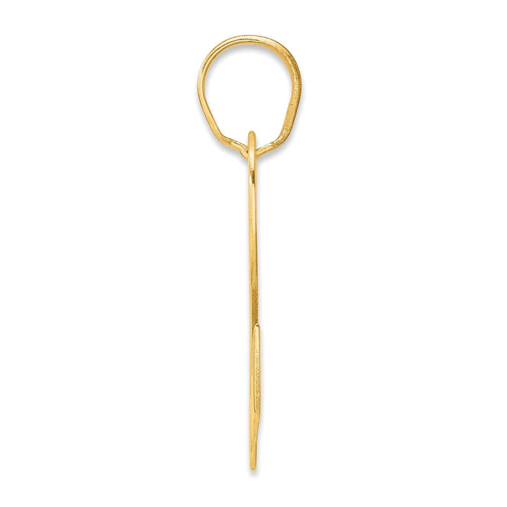 Lovely Rita's Pendants & Charms 14k Yellow Gold Polished Finish Block Script Design Number 92 Charm Pendant