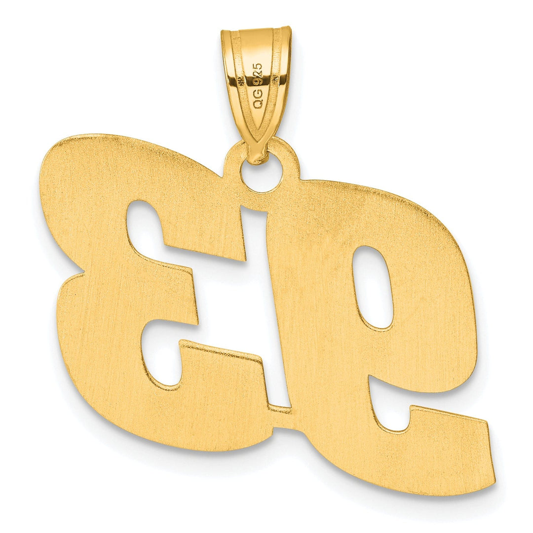 Lovely Rita's Pendants & Charms 14k Yellow Gold Polished Finish Block Script Design Number 93 Charm Pendant