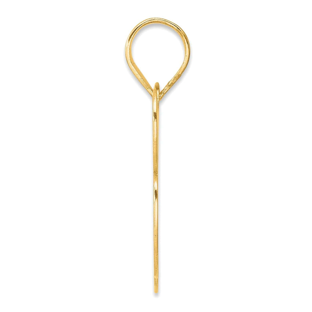 Lovely Rita's Pendants & Charms 14k Yellow Gold Polished Finish Block Script Design Number 93 Charm Pendant