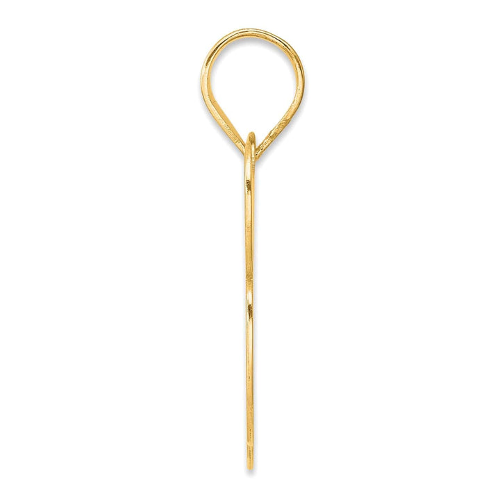 Lovely Rita's Pendants & Charms 14k Yellow Gold Polished Finish Block Script Design Number 93 Charm Pendant