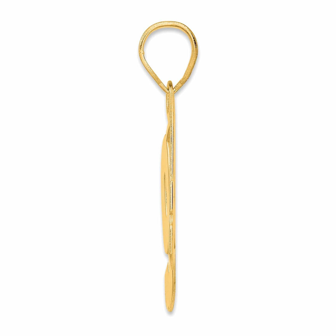 Lovely Rita's Pendants & Charms 14k Yellow Gold Polished Finish Block Script Design Number 94 Charm Pendant