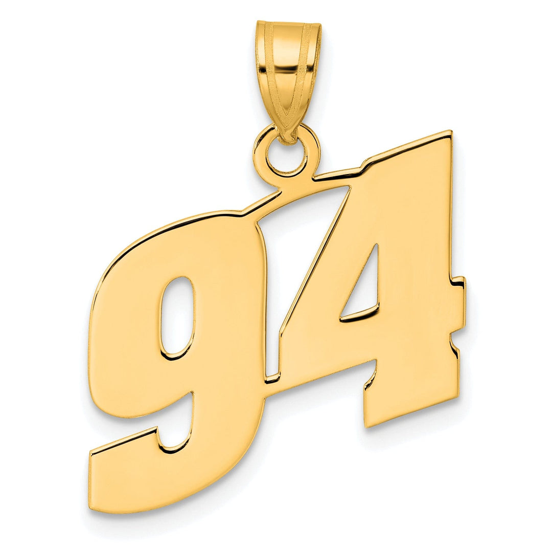 Lovely Rita's Pendants & Charms 14k Yellow Gold Polished Finish Block Script Design Number 94 Charm Pendant