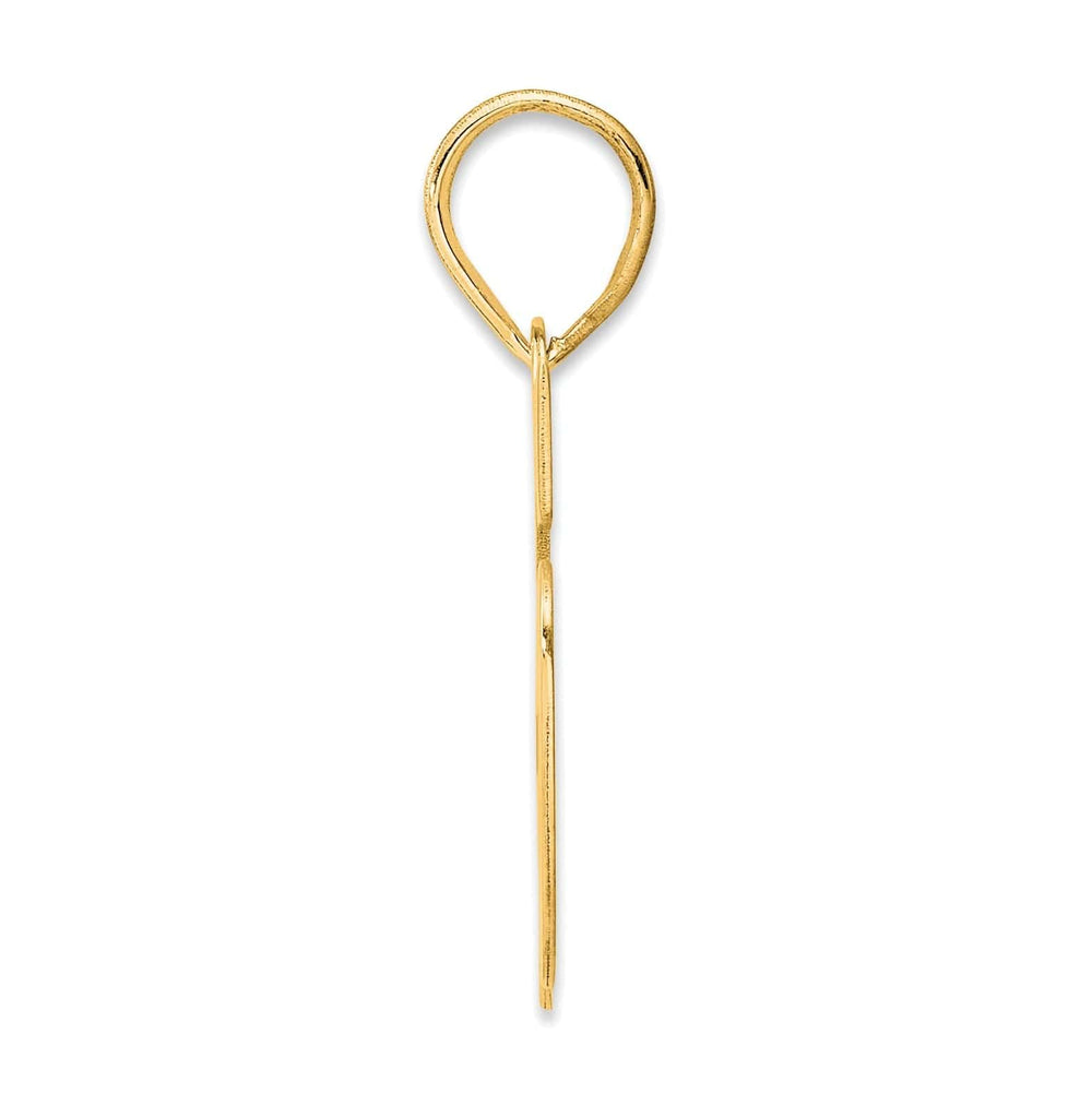 Lovely Rita's Pendants & Charms 14k Yellow Gold Polished Finish Block Script Design Number 95 Charm Pendant