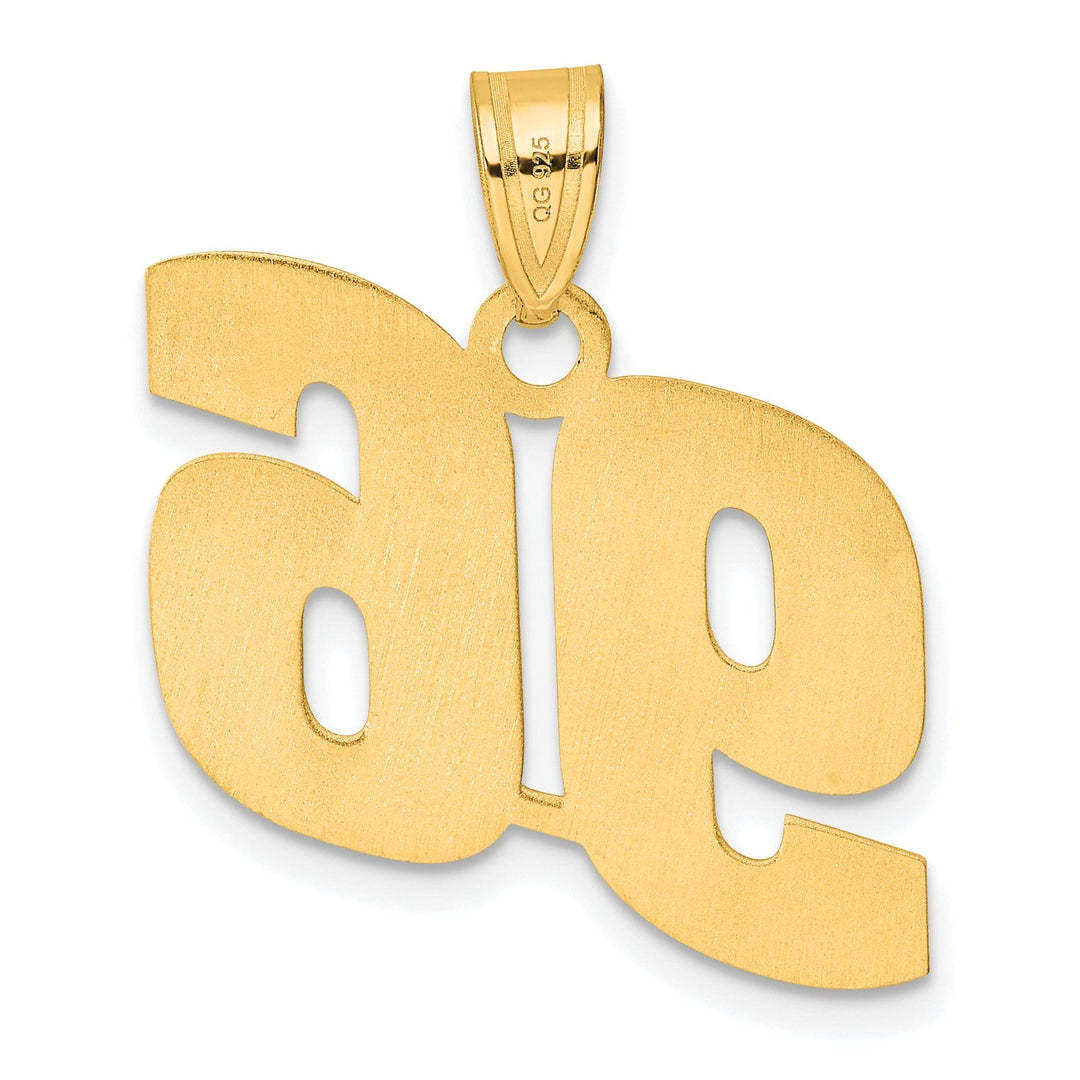 Lovely Rita's Pendants & Charms 14k Yellow Gold Polished Finish Block Script Design Number 96 Charm Pendant