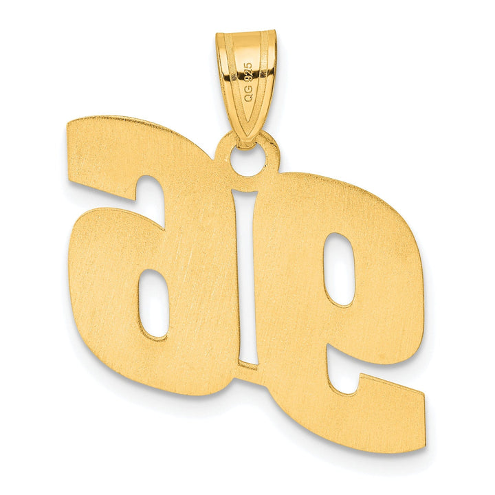 Lovely Rita's Pendants & Charms 14k Yellow Gold Polished Finish Block Script Design Number 96 Charm Pendant
