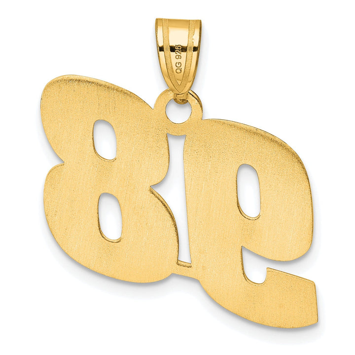 Lovely Rita's Pendants & Charms 14k Yellow Gold Polished Finish Block Script Design Number 98 Charm Pendant
