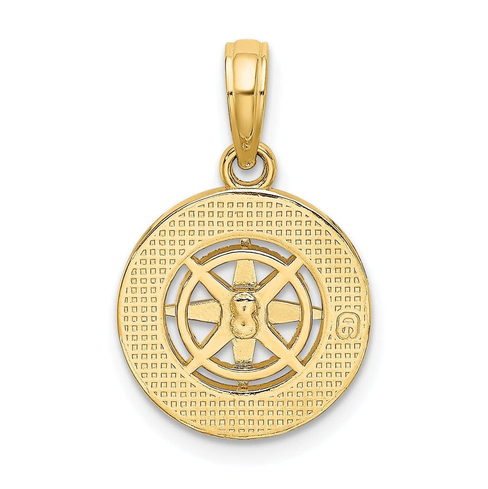 Lovely Rita's Pendants & Charms 14K Yellow Gold Polished Finish Boating Nautical Boating Compass Charm Pendant