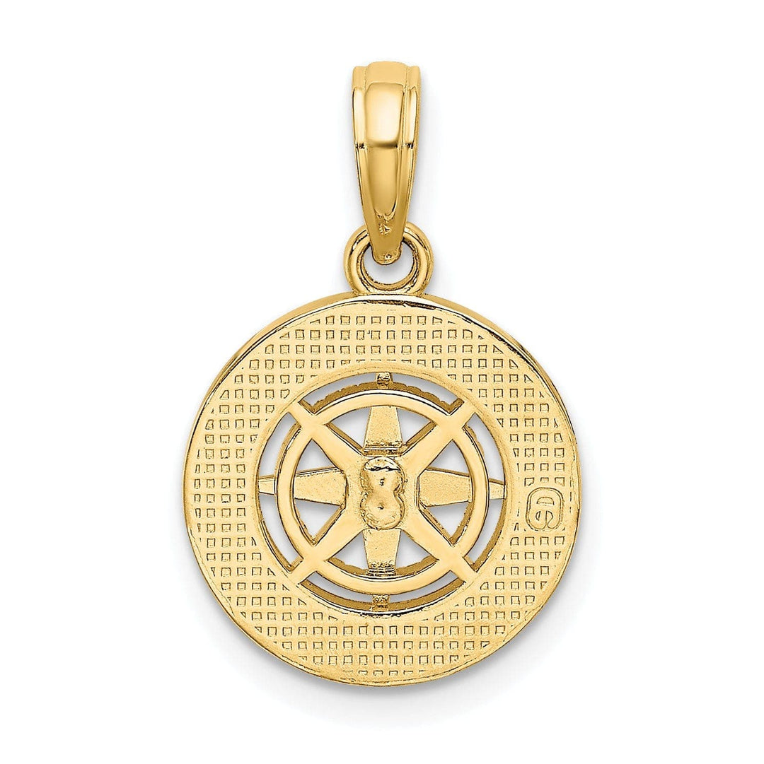 Lovely Rita's Pendants & Charms 14K Yellow Gold Polished Finish Boating Nautical Boating Compass Charm Pendant