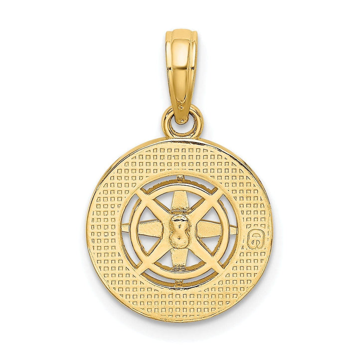Lovely Rita's Pendants & Charms 14K Yellow Gold Polished Finish Boating Nautical Boating Compass Charm Pendant