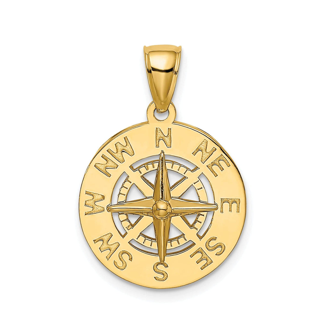 Lovely Rita's Pendants & Charms 14K Yellow Gold Polished Finish Boating Nautical Compass Charm Pendant are Great Gift For Men