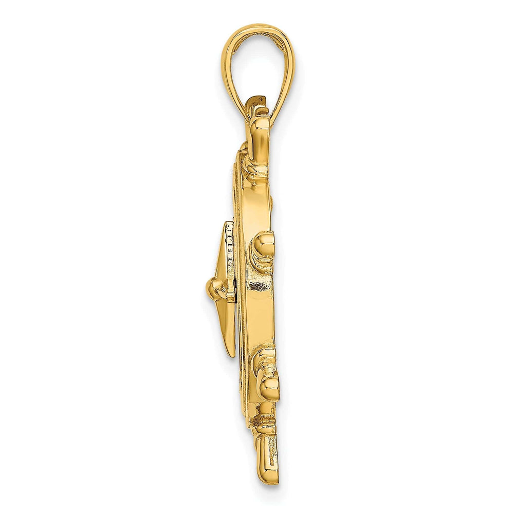 Lovely Rita's Pendants & Charms 14K Yellow Gold Polished Finish Boating Nautical Compass Charm Pendant are Great Gift For Men