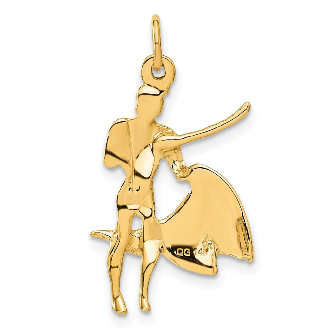 Lovely Rita's Pendants & Charms 14k Yellow Gold Polished Finish Bull Fighter Matador Charm Pendant