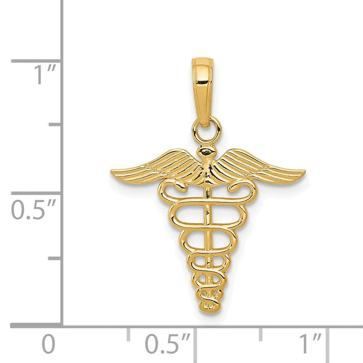 Lovely Rita's Pendants & Charms 14k Yellow Gold Polished Finish Caduceus Charm