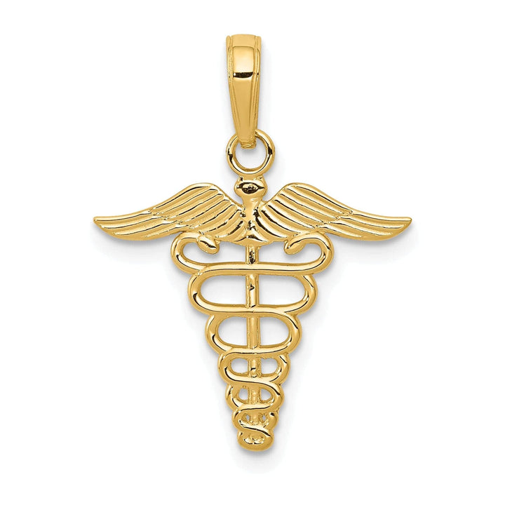 Lovely Rita's Pendants & Charms 14k Yellow Gold Polished Finish Caduceus Charm