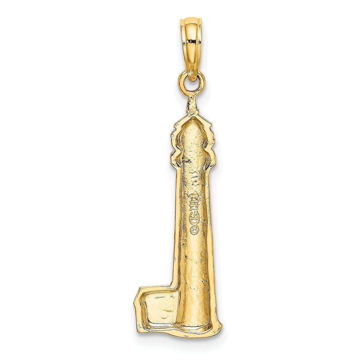 Lovely Rita's Pendants & Charms 14K Yellow Gold Polished Finish CAPE MAY Lighthouse Charm Pendant