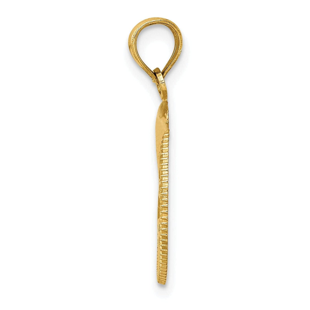 Lovely Rita's Pendants & Charms 14K Yellow Gold Polished Finish CAPE MAY with Dolphin Design in Circle Charm Pendant