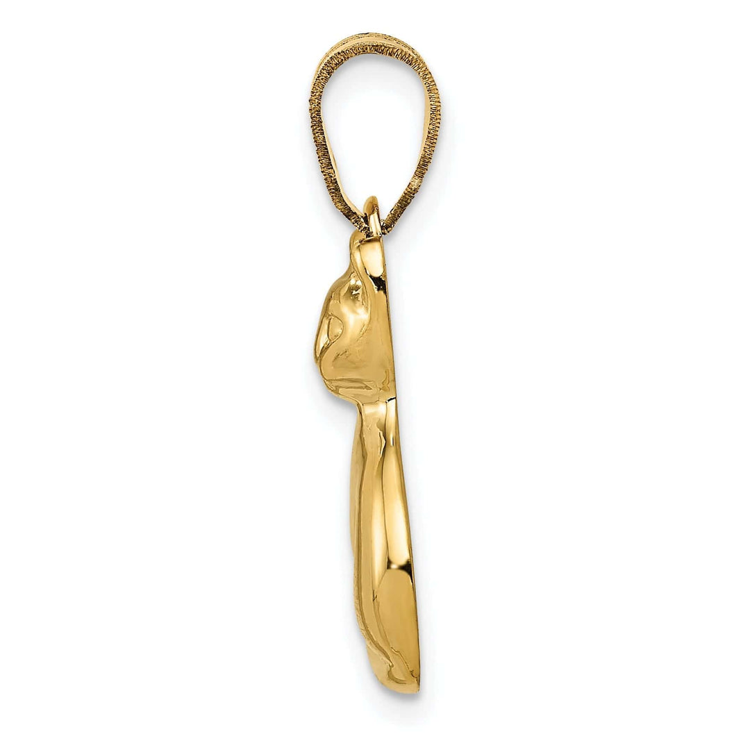 Lovely Rita's Pendants & Charms 14k Yellow Gold Polished Finish Cat Sitting Design Charm Pendant