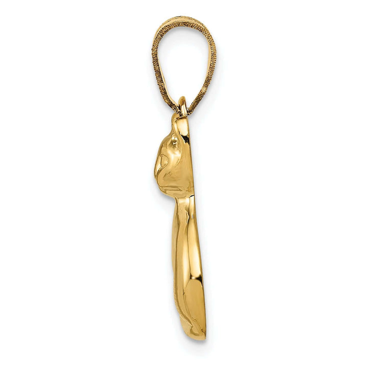 Lovely Rita's Pendants & Charms 14k Yellow Gold Polished Finish Cat Sitting Design Charm Pendant