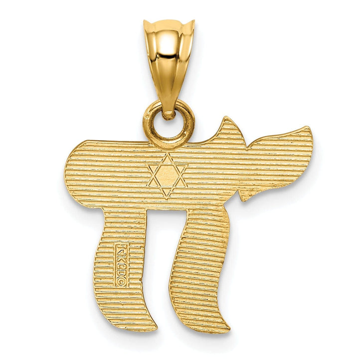 Lovely Rita's Pendants & Charms 14K Yellow Gold Polished Finish Chai with Star of David Pendant
