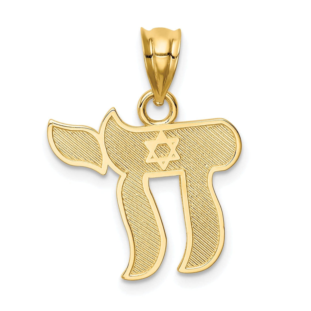 Lovely Rita's Pendants & Charms 14K Yellow Gold Polished Finish Chai with Star of David Pendant