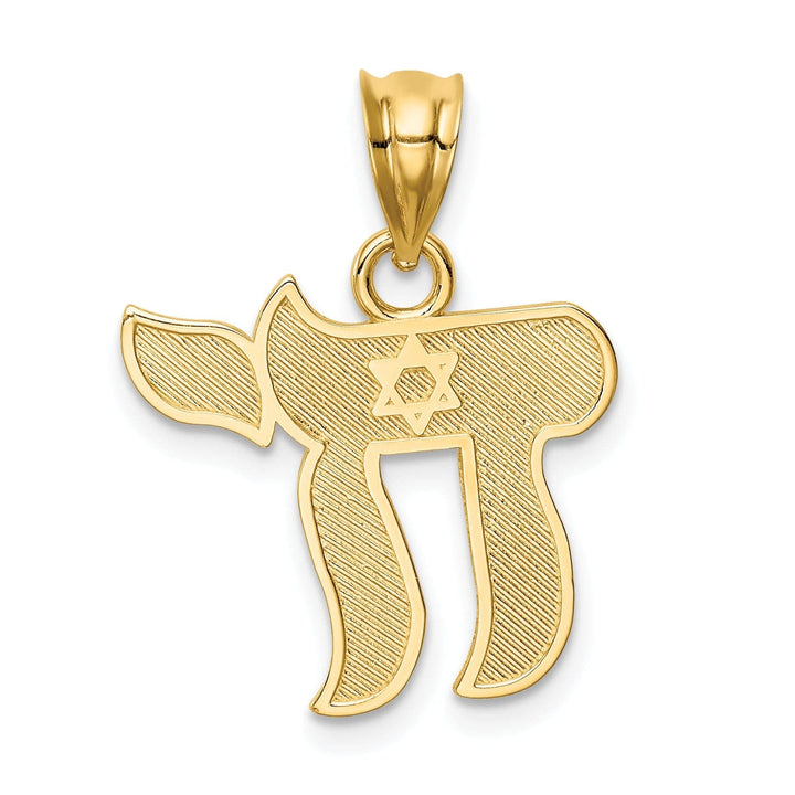 Lovely Rita's Pendants & Charms 14K Yellow Gold Polished Finish Chai with Star of David Pendant