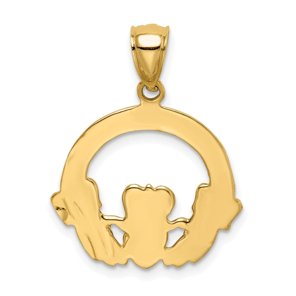 Lovely Rita's Pendants & Charms 14K Yellow Gold Polished Finish Claddagh Design Pendant