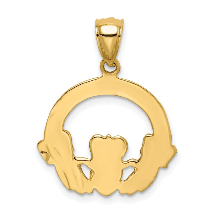 Lovely Rita's Pendants & Charms 14K Yellow Gold Polished Finish Claddagh Design Pendant