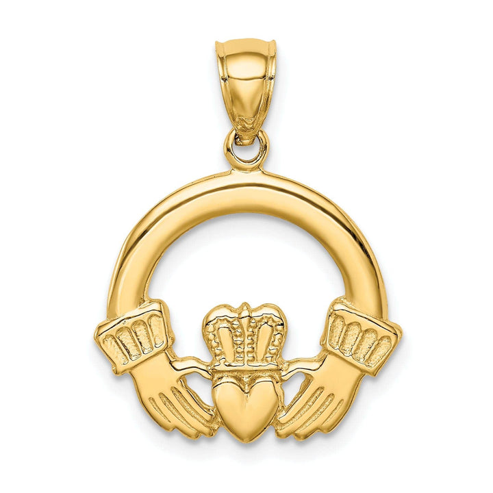 Lovely Rita's Pendants & Charms 14K Yellow Gold Polished Finish Claddagh Design Pendant