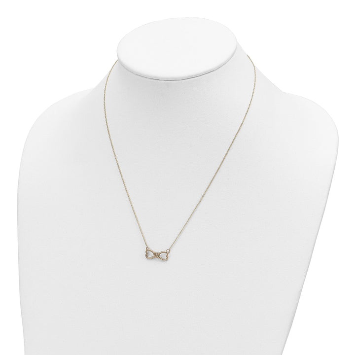 Lovely Rita's Pendants & Charms 14k Yellow Gold Polished Finish Closed Back Infinity with Heart Design Pendant in a 18-inch Ropa Chain Necklace Set