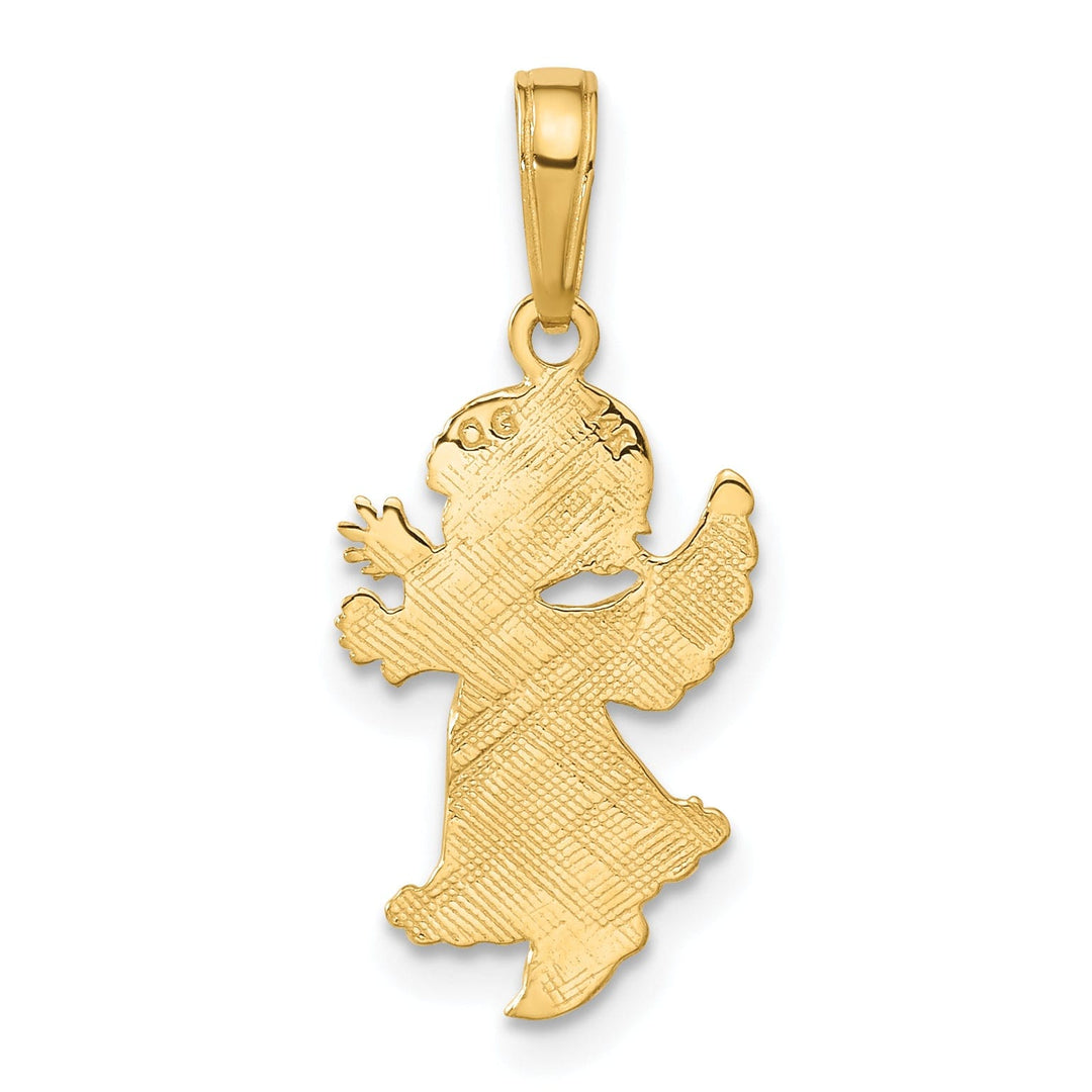 Lovely Rita's Pendants & Charms 14k Yellow Gold Polished Finish Concave Little Girl Angel Pendant