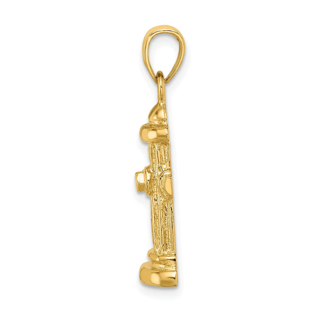 Lovely Rita's Pendants & Charms 14k Yellow Gold Polished Finish Concave Shape 2-Dimensional Fire Hydrant Charm Pendant