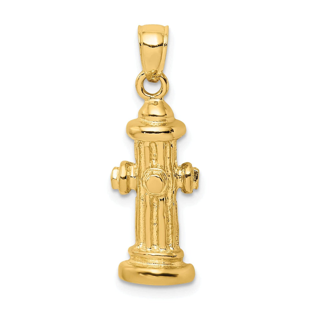 Lovely Rita's Pendants & Charms 14k Yellow Gold Polished Finish Concave Shape 2-Dimensional Fire Hydrant Charm Pendant