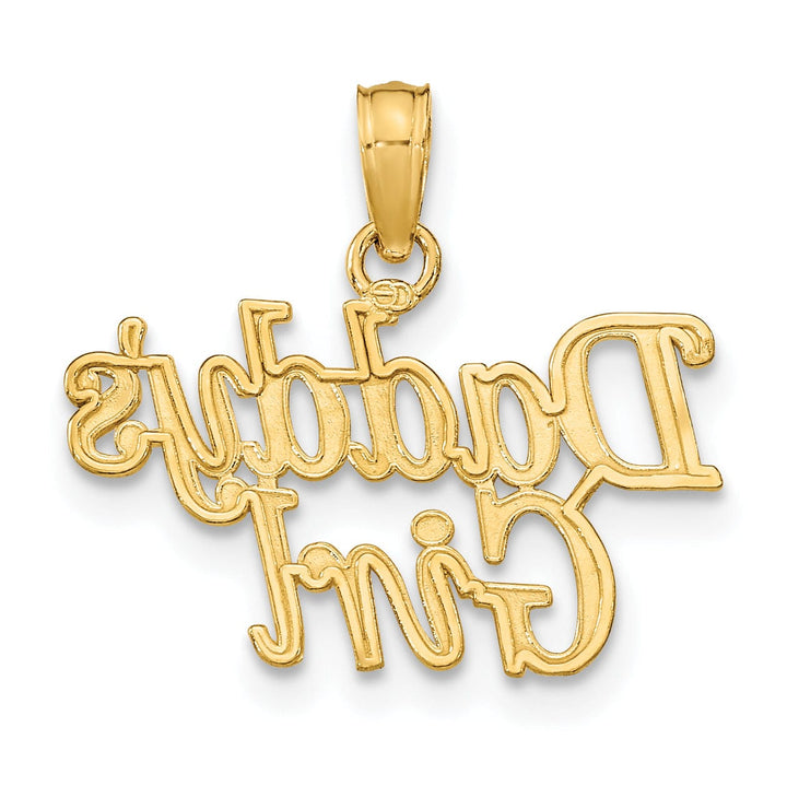 Lovely Rita's Pendants & Charms 14K Yellow Gold Polished Finish Concave Shape DADDY'S GIRL Charm Pendant